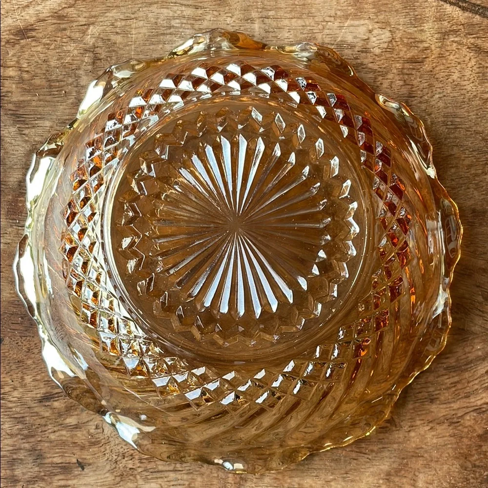 Amber Glass Decorative Bowl